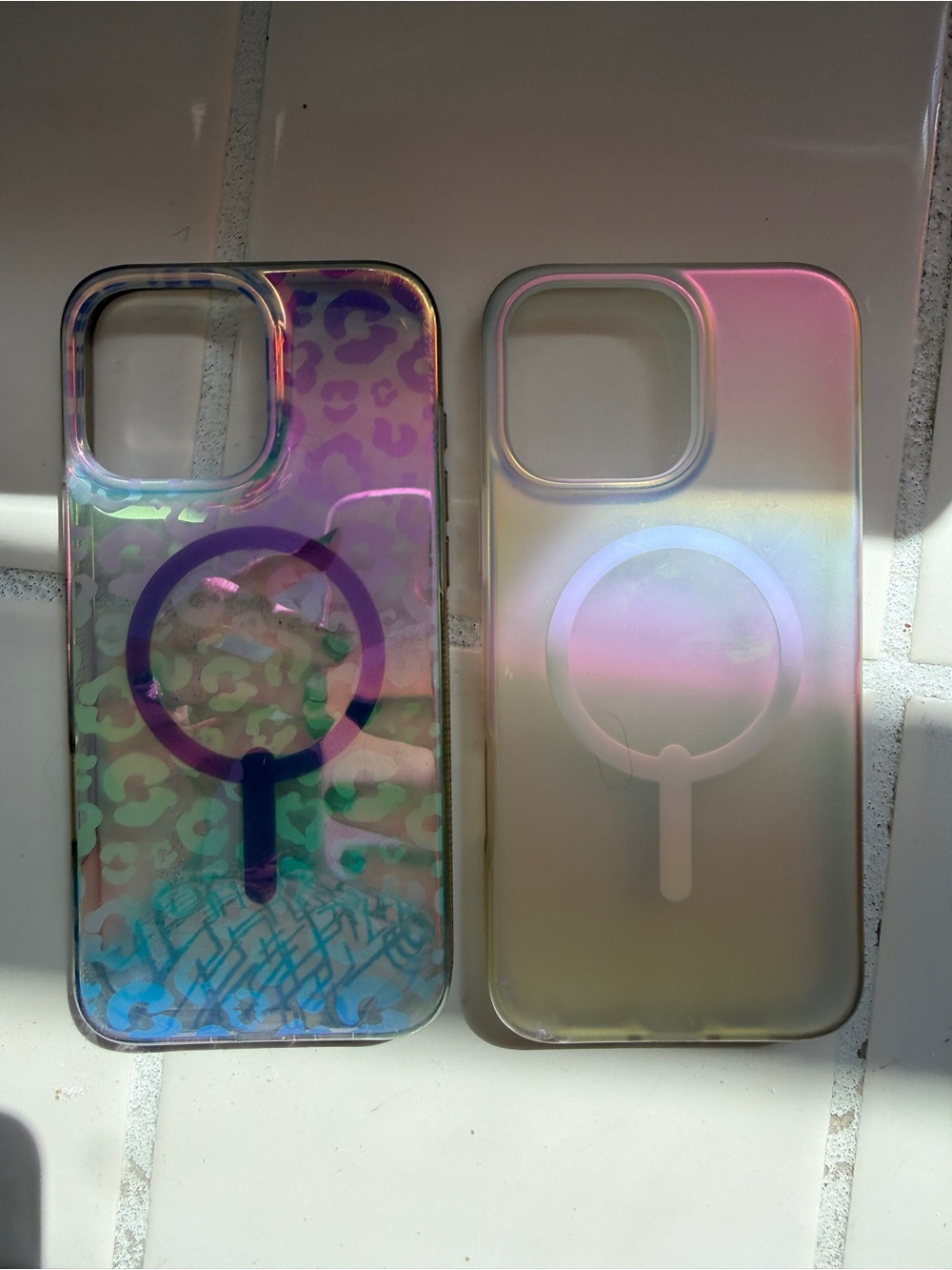 ZAGG iPhone 16 Pro Max MagSafe Case Bundle Holographic Leopard & Iridescent